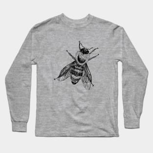 Vintage Honey Bee Drawing for World Bee Day Long Sleeve T-Shirt